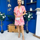 Linda Detailed Mini Dress Floral Coral