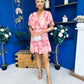 Linda Detailed Mini Dress Floral Coral