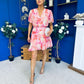 Linda Detailed Mini Dress Floral Coral