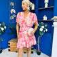 Linda Detailed Mini Dress Floral Coral