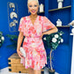 Linda Detailed Mini Dress Floral Coral