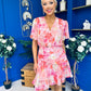 Linda Detailed Mini Dress Floral Coral