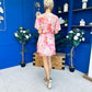 Linda Detailed Mini Dress Floral Coral