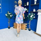 Linda Detailed Mini Dress Floral Purple