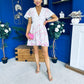 Alish Embroidered Mini Dress Floral White