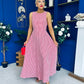 Daphne Bow Back Midi Dress Check Red