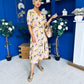 Phil Lemon Print Split Leg Midi Dress Pink