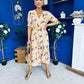 Phil Lemon Print Split Leg Midi Dress Pink