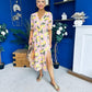 Phil Lemon Print Split Leg Midi Dress Pink