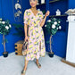 Phil Lemon Print Split Leg Midi Dress Pink