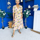 Phil Lemon Print Split Leg Midi Dress Pink