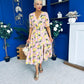 Phil Lemon Print Split Leg Midi Dress Pink