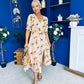 Phil Lemon Print Split Leg Midi Dress Pink