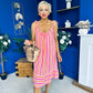 Hilda Striped Para Midi Dress Dress Coral