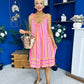 Hilda Striped Para Midi Dress Dress Coral