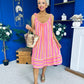Hilda Striped Para Midi Dress Dress Coral