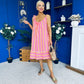 Hilda Striped Para Midi Dress Dress Coral