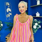 Hilda Striped Para Midi Dress Dress Coral