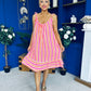 Hilda Striped Para Midi Dress Dress Coral