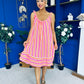 Hilda Striped Para Midi Dress Dress Coral