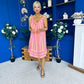 Hilda Striped Para Midi Dress Dress Coral