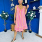 Hilda Striped Para Midi Dress Dress Coral