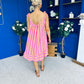 Hilda Striped Para Midi Dress Dress Coral