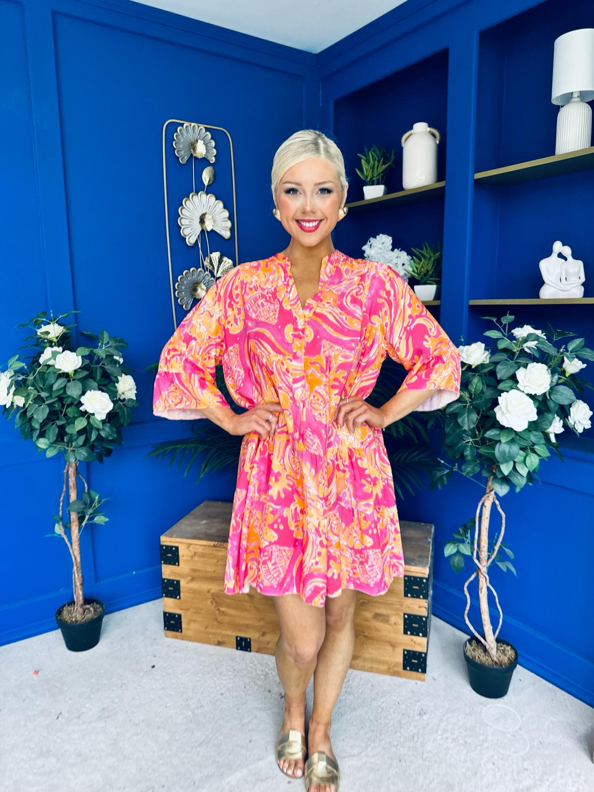 Tamara Para Mini Dress Dress Paisley Coral