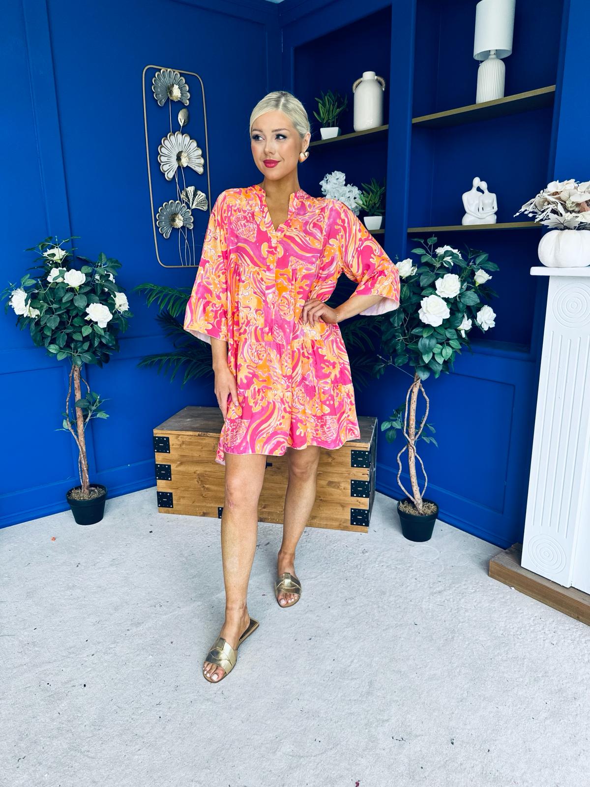 Tamara Para Mini Dress Dress Paisley Coral