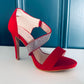 Geri Embellished Heels Red