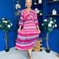 Hende Midi Dress Aztec Fuchsia