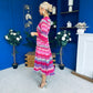 Hende Midi Dress Aztec Fuchsia