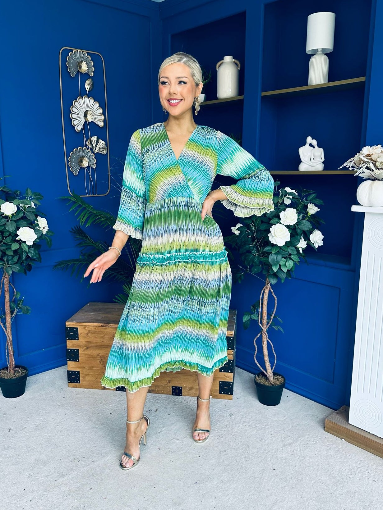 Hende Midi Dress Aztec Green