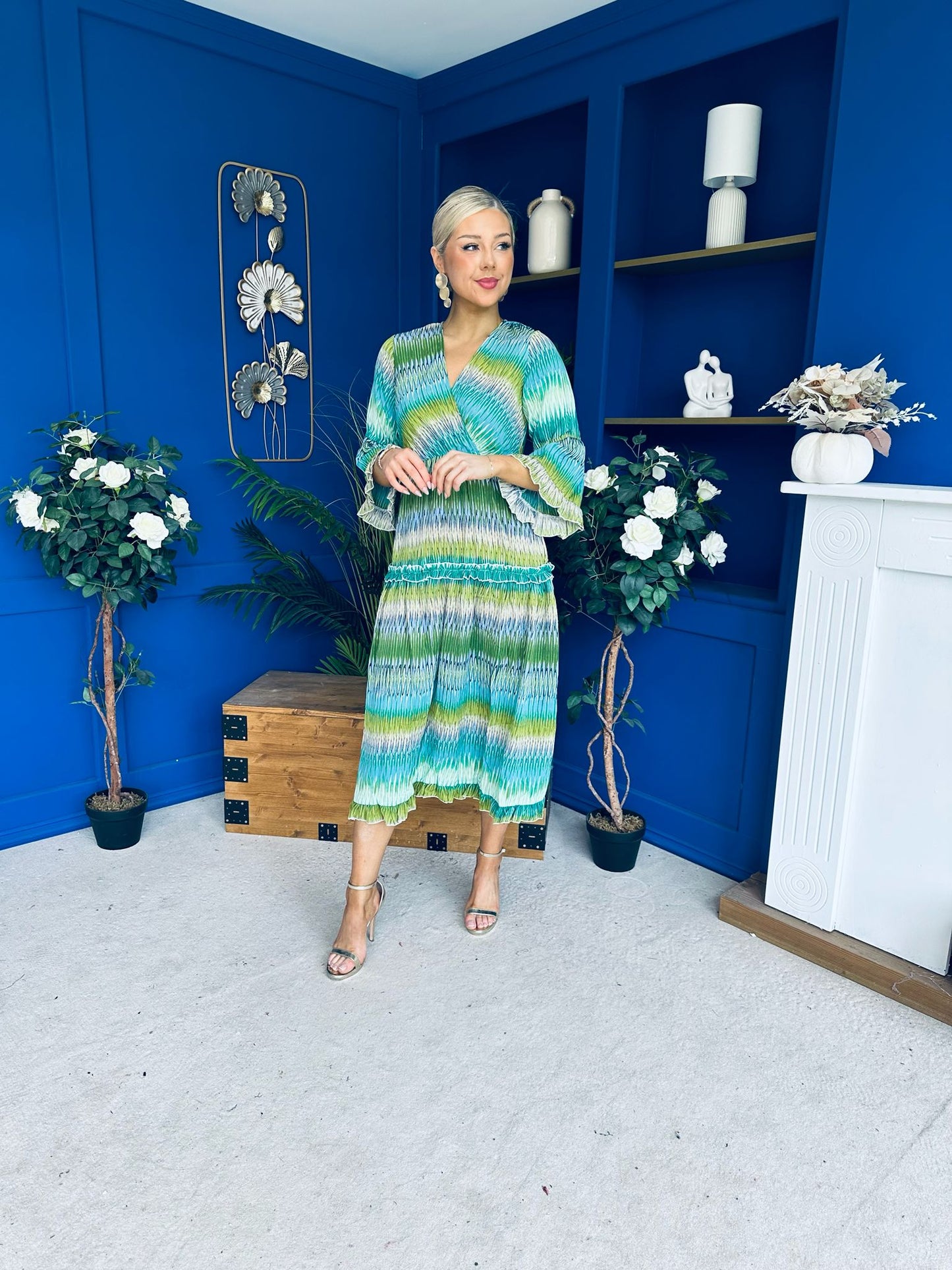 Hende Midi Dress Aztec Green