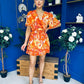 Ganis Belted Mini Dress Floral Amber