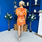 Ganis Belted Mini Dress Floral Amber