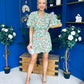 Ziggy Belted Mini Dress Geo Green