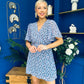 Terri Belted Mini Dress Floral Blue
