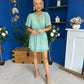 Triana Belted Mini Dress Floral Mint