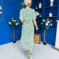 Frank Belted Midi Dress Floral Green