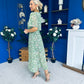 Frank Belted Midi Dress Floral Green