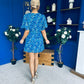Candice Belted Mini Dress Floral Blue