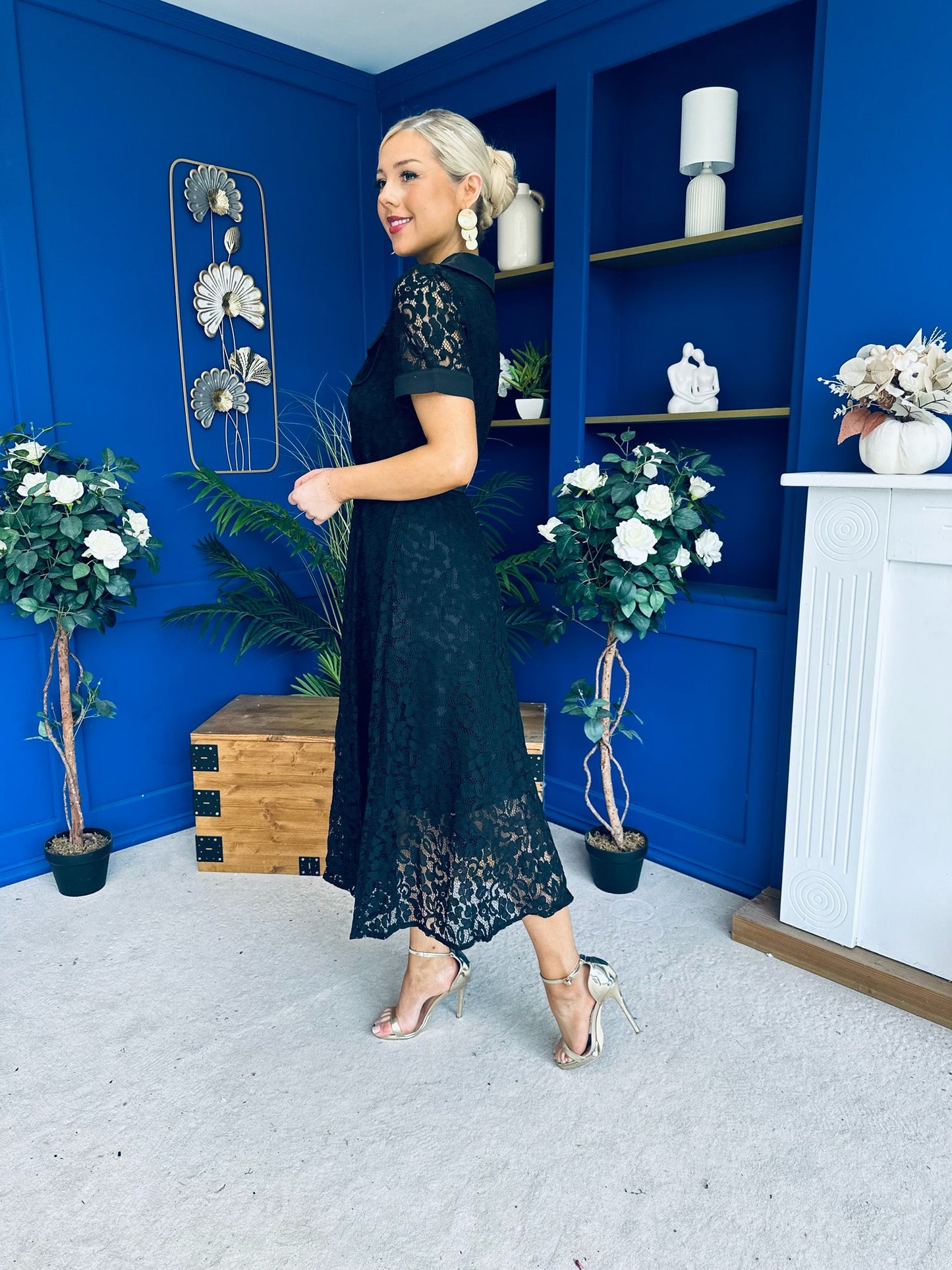 Allie Lace Detail Occasion Dress Black