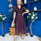 Allie Lace Detail Occasion Dress Burgundy