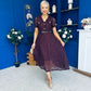 Allie Lace Detail Occasion Dress Burgundy