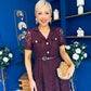 Allie Lace Detail Occasion Dress Burgundy