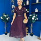Allie Lace Detail Occasion Dress Burgundy