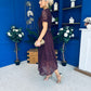 Allie Lace Detail Occasion Dress Burgundy