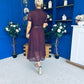 Allie Lace Detail Occasion Dress Burgundy