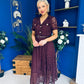Allie Lace Detail Occasion Dress Burgundy